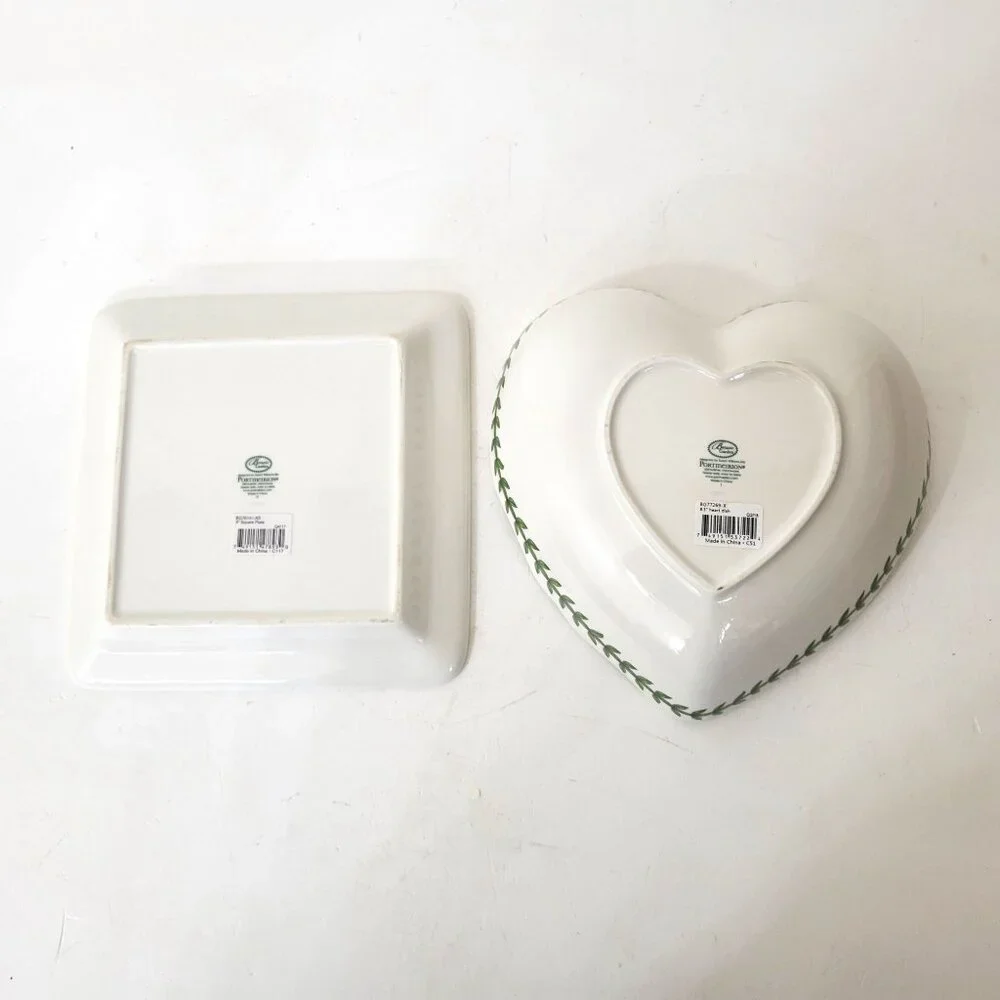 Portmeirion Botanic Garden Heart & Square Dishes - Picture 4 of 7